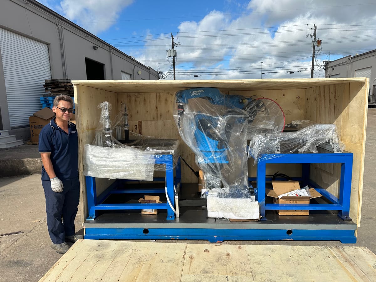 Laser cutting equipment prepared for delivery and installation planning