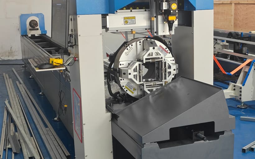 Tube laser cutting machine prepared for tube processing applications