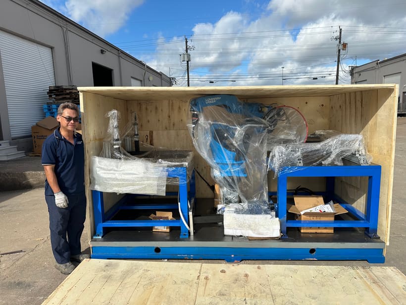 Laser cutting equipment prepared for delivery and installation planning